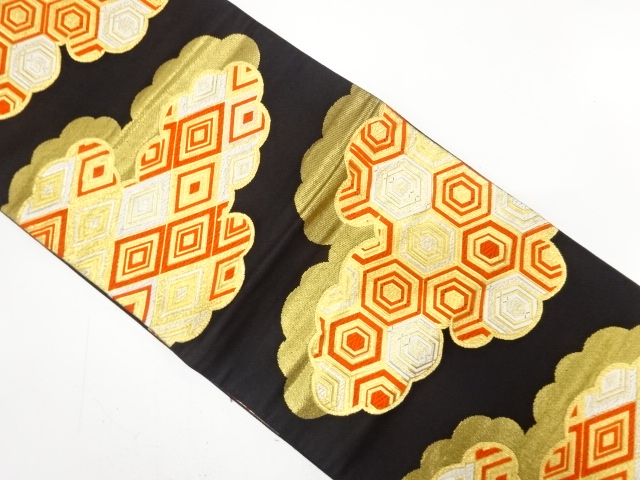 JAPANESE KIMONO / ANTIQUE FUKURO OBI / SILK / WOVEN CLOUD